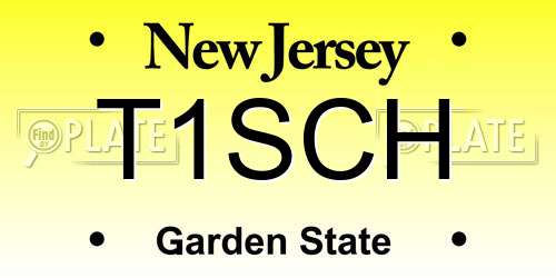 T1SCH New Jersey License Plate