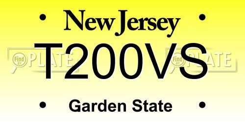 T200VS New Jersey License Plate