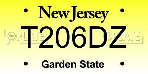 T206DZ New Jersey License Plate