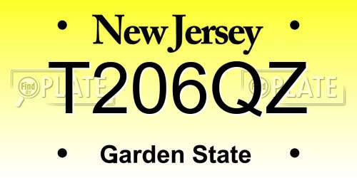 T206QZ New Jersey License Plate