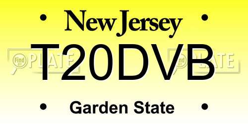 T20DVB New Jersey License Plate
