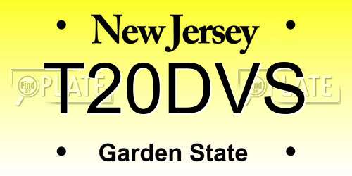 T20DVS New Jersey License Plate