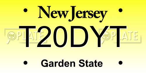 T20DYT New Jersey License Plate