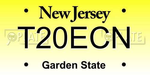 T20ECN New Jersey License Plate