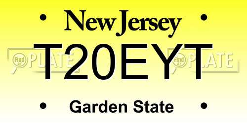 T20EYT New Jersey License Plate