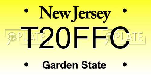 T20FFC New Jersey License Plate