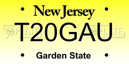 T20GAU New Jersey License Plate