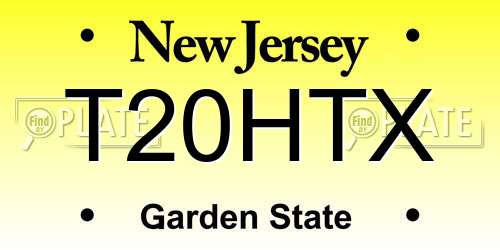 T20HTX New Jersey License Plate