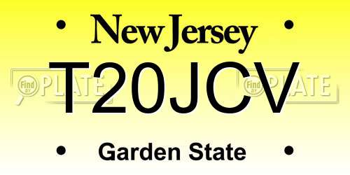 T20JCV New Jersey License Plate