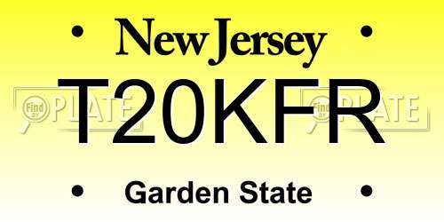 T20KFR New Jersey License Plate