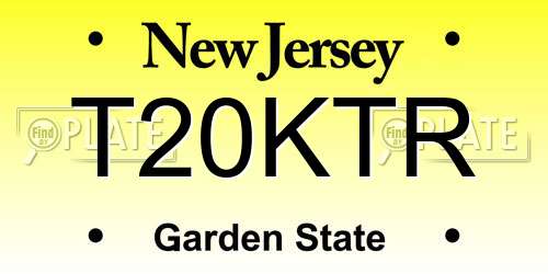 T20KTR New Jersey License Plate