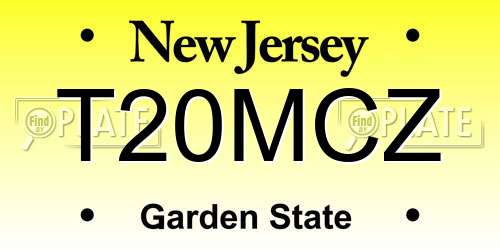 T20MCZ New Jersey License Plate