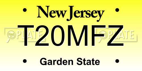 T20MFZ New Jersey License Plate