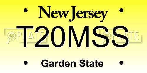 T20MSS New Jersey License Plate