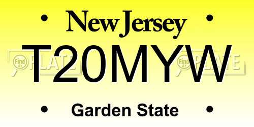 T20MYW New Jersey License Plate