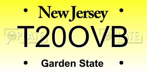 T20OVB New Jersey License Plate