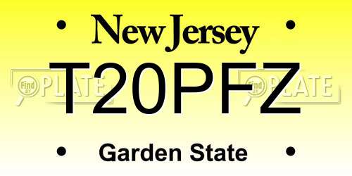 T20PFZ New Jersey License Plate