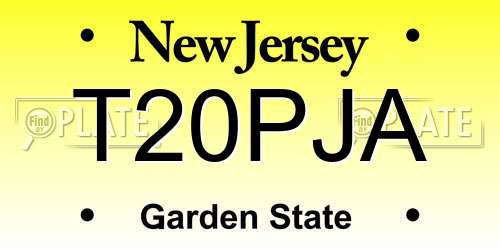 T20PJA New Jersey License Plate