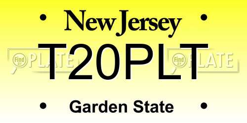 T20PLT New Jersey License Plate