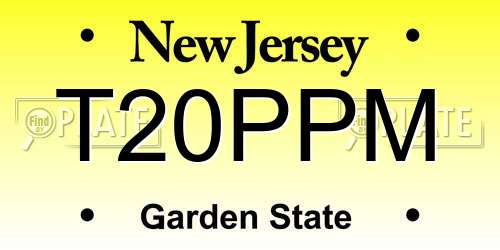 T20PPM New Jersey License Plate