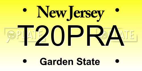 T20PRA New Jersey License Plate