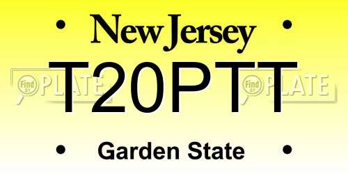 T20PTT New Jersey License Plate