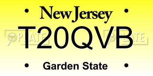 T20QVB New Jersey License Plate