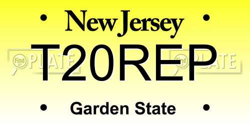 T20REP New Jersey License Plate