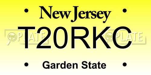 T20RKC New Jersey License Plate