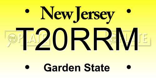T20RRM New Jersey License Plate