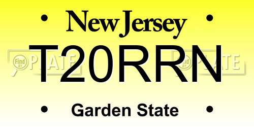 T20RRN New Jersey License Plate