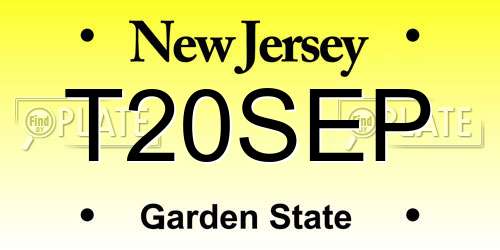 T20SEP New Jersey License Plate