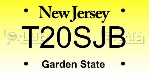 T20SJB New Jersey License Plate