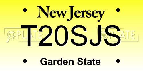 T20SJS New Jersey License Plate