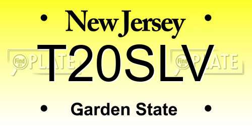 T20SLV New Jersey License Plate