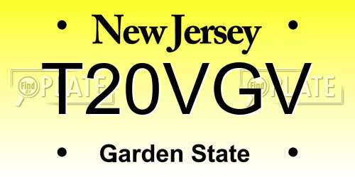 T20VGV New Jersey License Plate