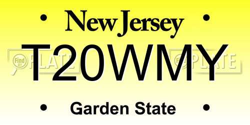 T20WMY New Jersey License Plate