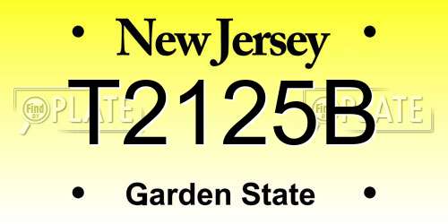 T2125B New Jersey License Plate