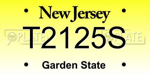 T2125S New Jersey License Plate