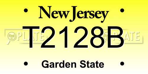 T2128B New Jersey License Plate