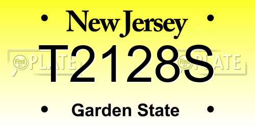 T2128S New Jersey License Plate