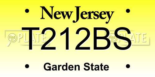 T212BS New Jersey License Plate