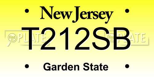 T212SB New Jersey License Plate