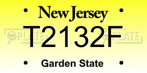 T2132F New Jersey License Plate