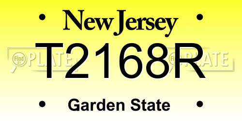 T2168R New Jersey License Plate