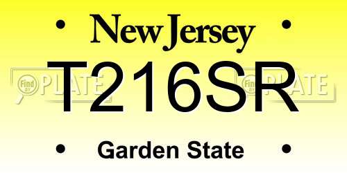 T216SR New Jersey License Plate