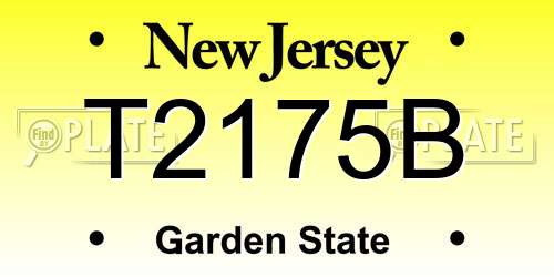 T2175B New Jersey License Plate