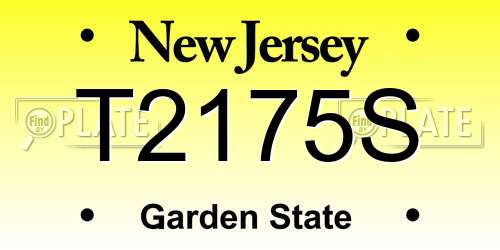 T2175S New Jersey License Plate