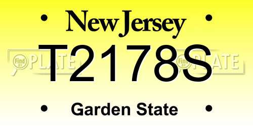 T2178S New Jersey License Plate