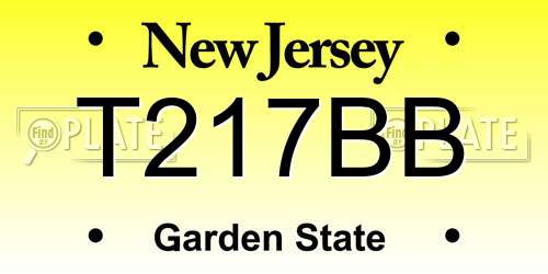 T217BB New Jersey License Plate